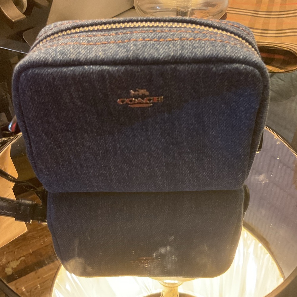 Coach Denim women’s pouch wristlet. NWT. Great for any day use!